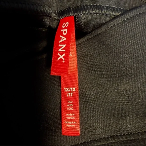 Spanx Women's Perfect Pant Slim Straight classic black plus size 1X Tall NWT